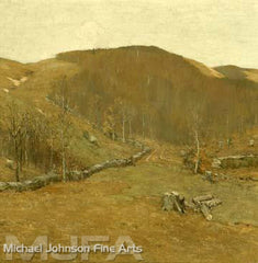 An early California oil painting by Bruce Crane, titled The Hills 