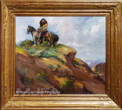 An early California oil painting by Julius Rolshoven, titled New Mexico 
