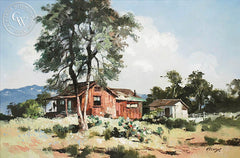 Richmond Kelsey - Early California, c. 1940's, an original California oil painting for sale, original California art for sale - CaliforniaWatercolor.com